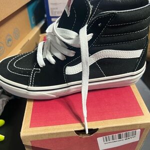 Vans Kids Black and White High-Top Sneakers